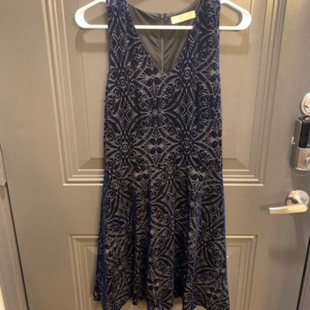 Chance velvet burnout blue dress, size small